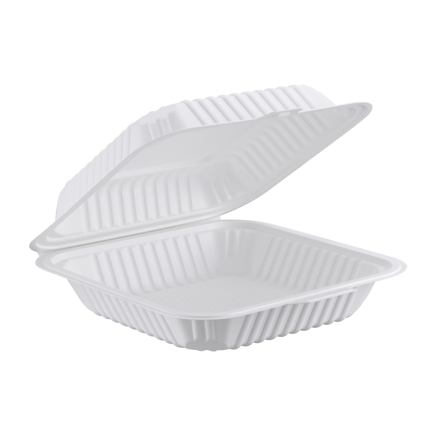CS-801 / CS801 - Clamshell MFPP Container, Center Slide, 8&quot; x 8&quot;, 150pc (150/1)