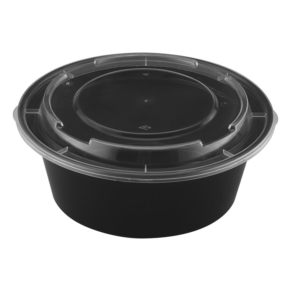 TY-R40 / RD40 - 40oz Round Microwaveable Container with Lid, 150 sets (50/6)
