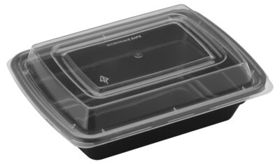 E-12 / SRC12 - 12oz Rectangular Microwaveable Container with Lid, 150 sets (50/6)