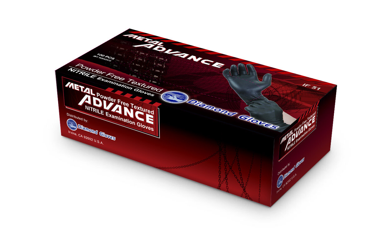 IF-51L Black Nitrile Examination Powder Free Gloves 100 pcs - Large  Box