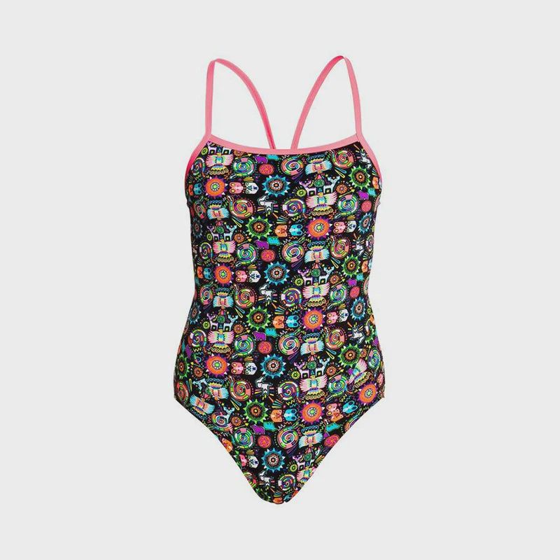 Single Strap Togs (Girls) - Funkita, Design: Piece Bugalugs, Size: 8