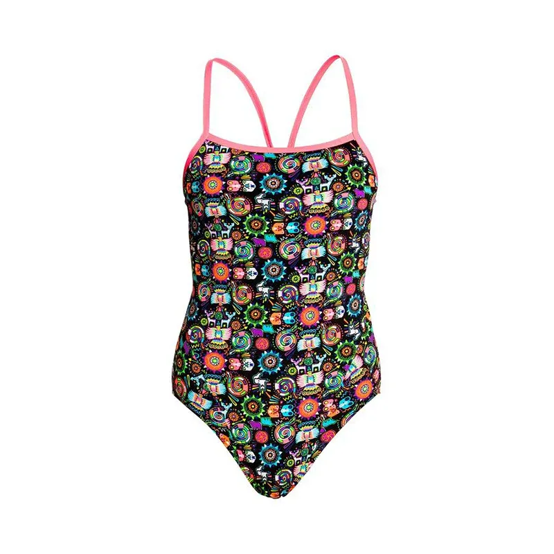 Single Strap Togs (Girls) - Funkita, Design: Piece Bugalugs, Size: 8