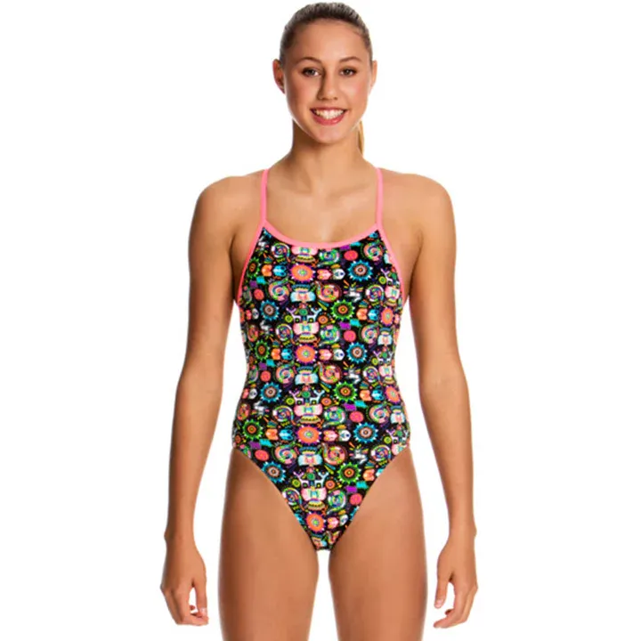 Single Strap Togs (Girls), Design: Piece Bugalugs, Size: 8