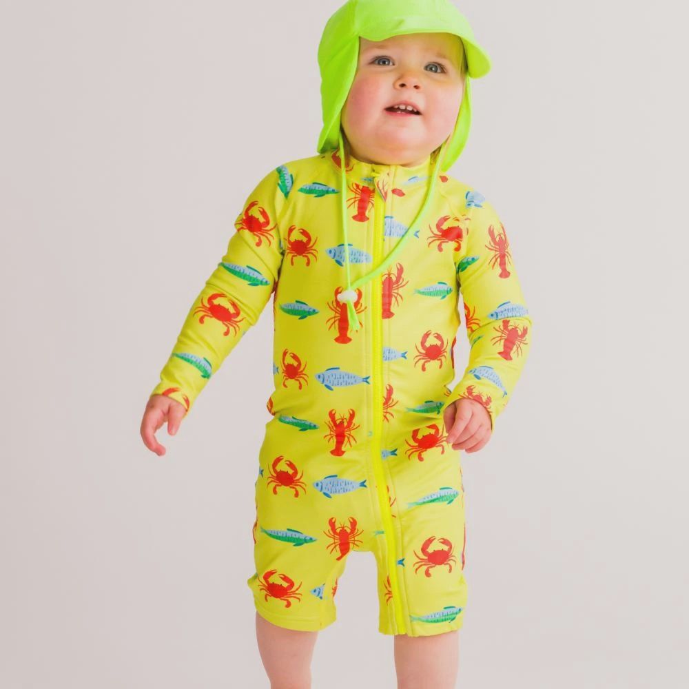 Nestling Brushed Shortie Swimmer, Size: 1-2 Years, Style: Lobster