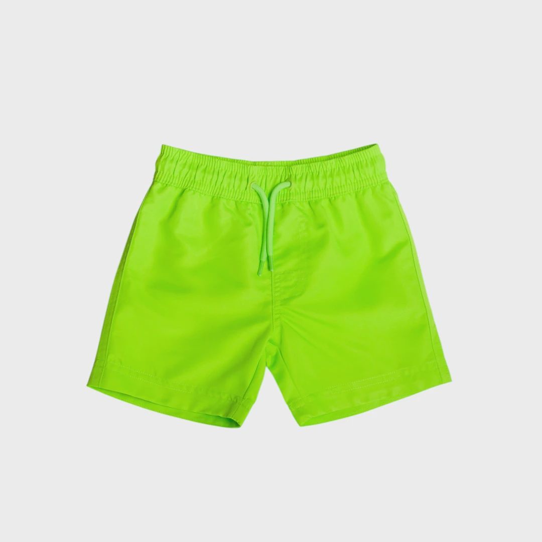 Nestling Boardies, Colour: Neon Green, Size: 1-2 Years