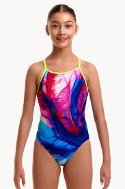 Funkita Diamond Back One Piece (Girl's), Design: Muscle Mad, Size: 8
