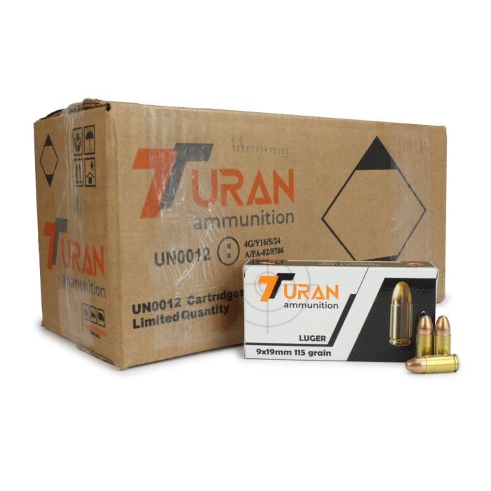 Turan 9mm Luger 115 Gr FMJ Ammunition