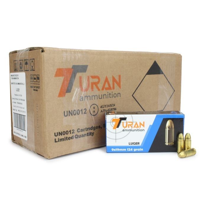 Turan 9mm Luger 124 Gr FMJ Ammunition