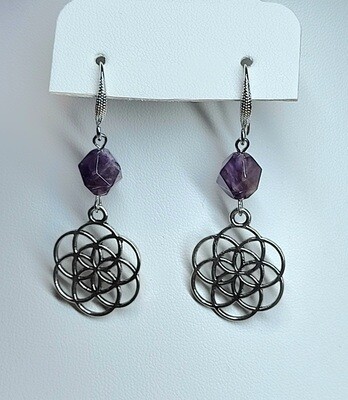 The Flower of Life with Amethyst