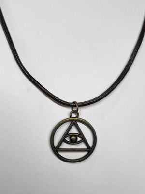 Eye of Providence-Symbol of protection with brown Leather Cord