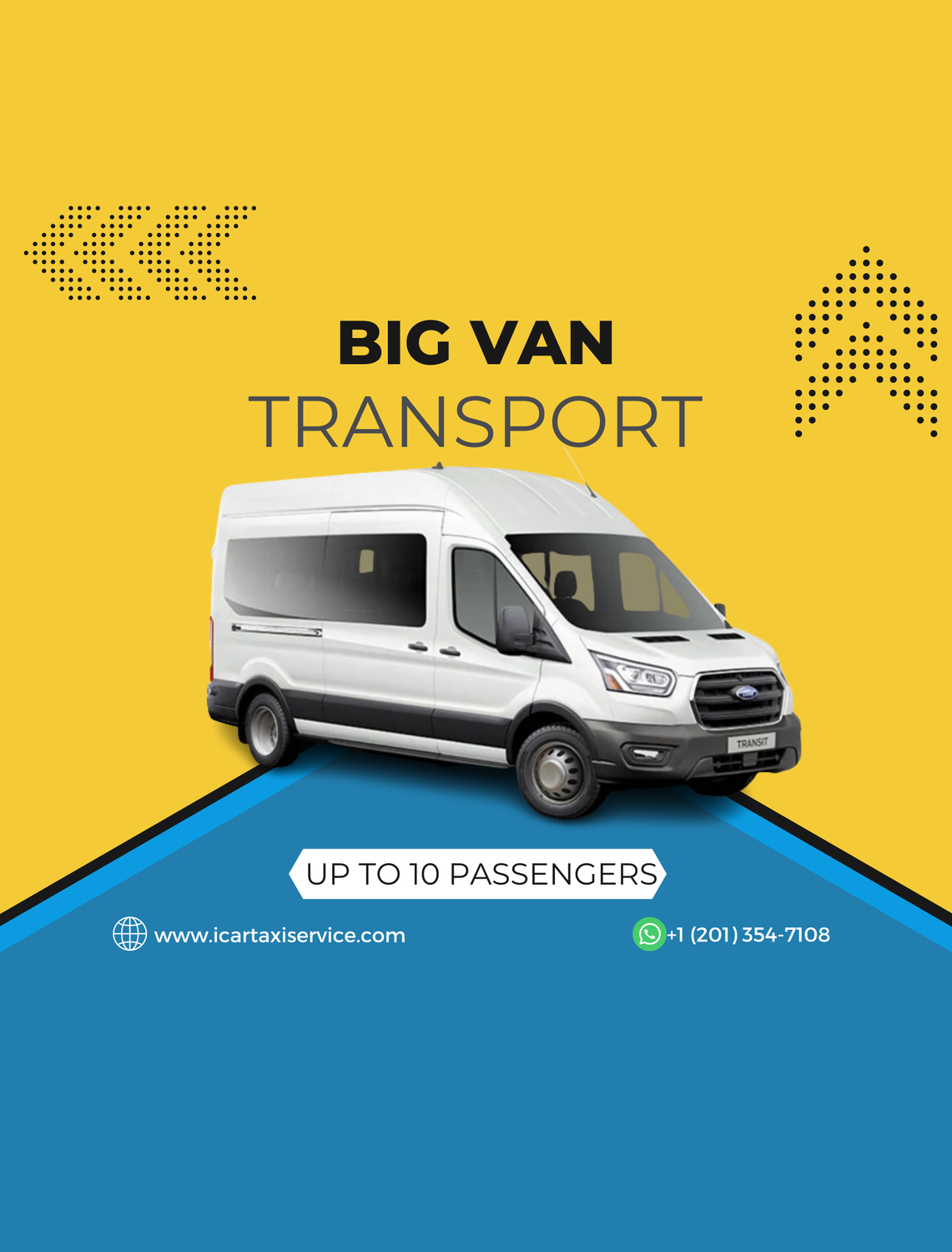 ✈️JFK Airport and Woodbridge NJ Transport. Big Van 10 Passengers