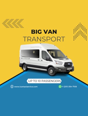 ✈️JFK Airport and Woodbridge NJ Transport. Big Van 10 Passengers