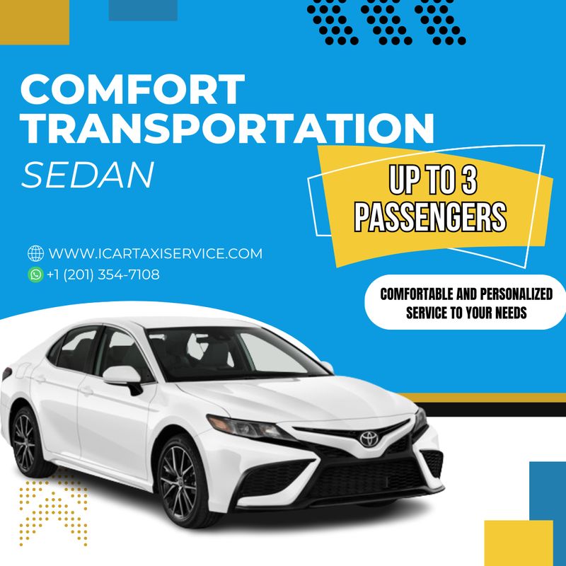 Woodbridge, NJ and Jersey City, NJ Transport Comfort Sedan. Local Ride one way