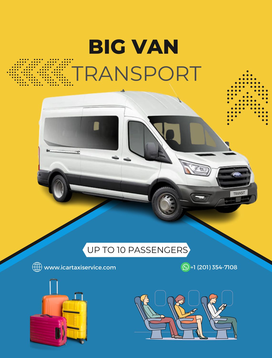North Bergen, NJ and John F. Kennedy International Airport (JFK) Transport Big Van 10 Passengers, One Way North Bergen, NJ and John F. Kennedy International Airport (JFK) Transport Big Van 10 Passengers, One Way