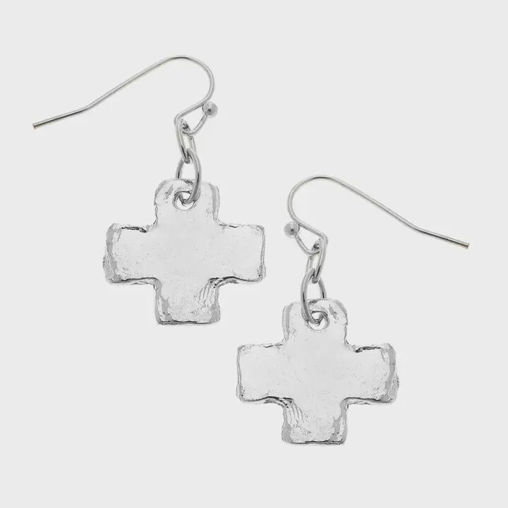 Sm Silver Cross Earrings