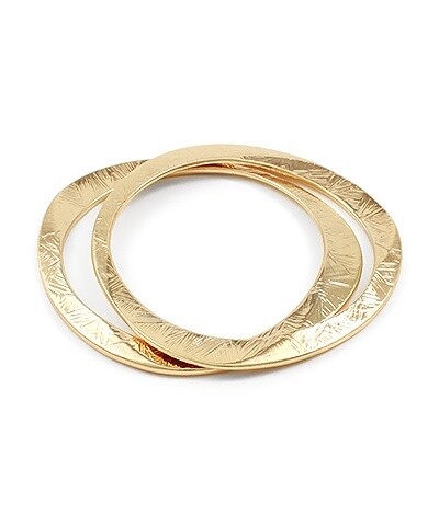 Brushed Metal Double Bangle