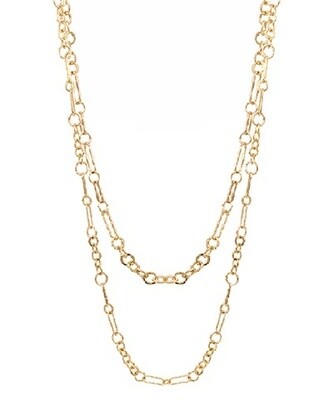 Circle &amp; Clip Chain Dual Necklace