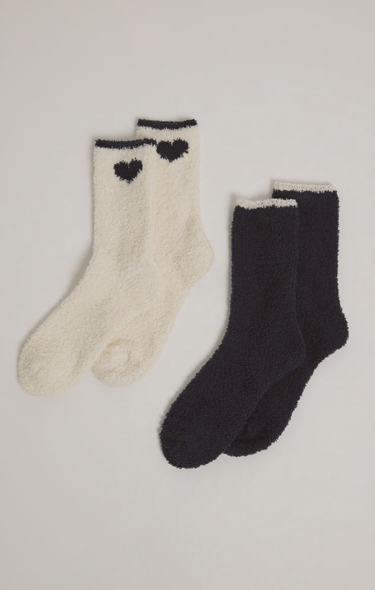 Navy Heart Sock 2 Pack