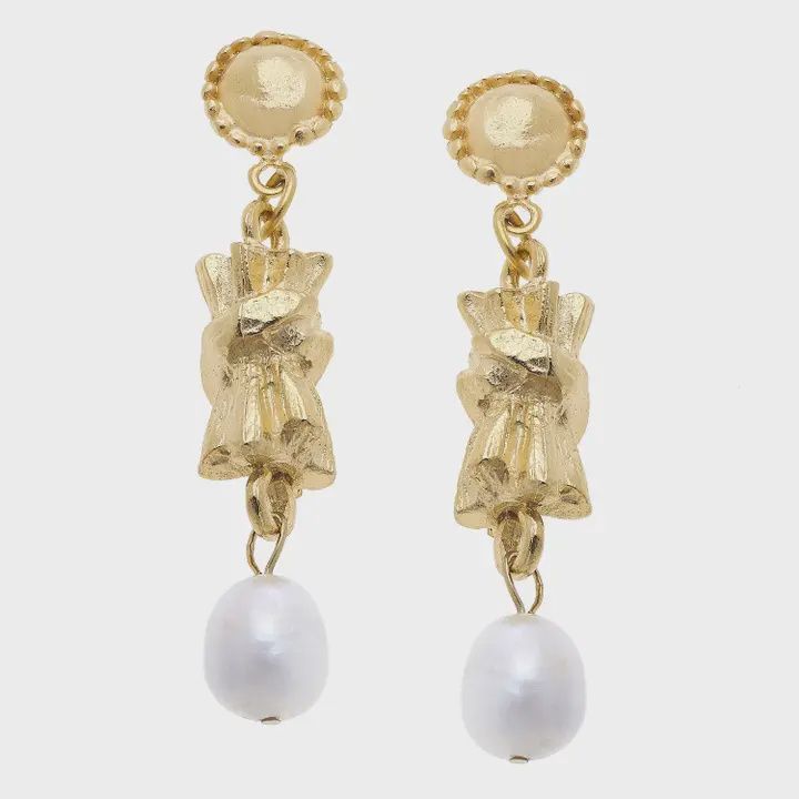 Handcast Gold Bundle + Freshwater Pearl Drop Earring