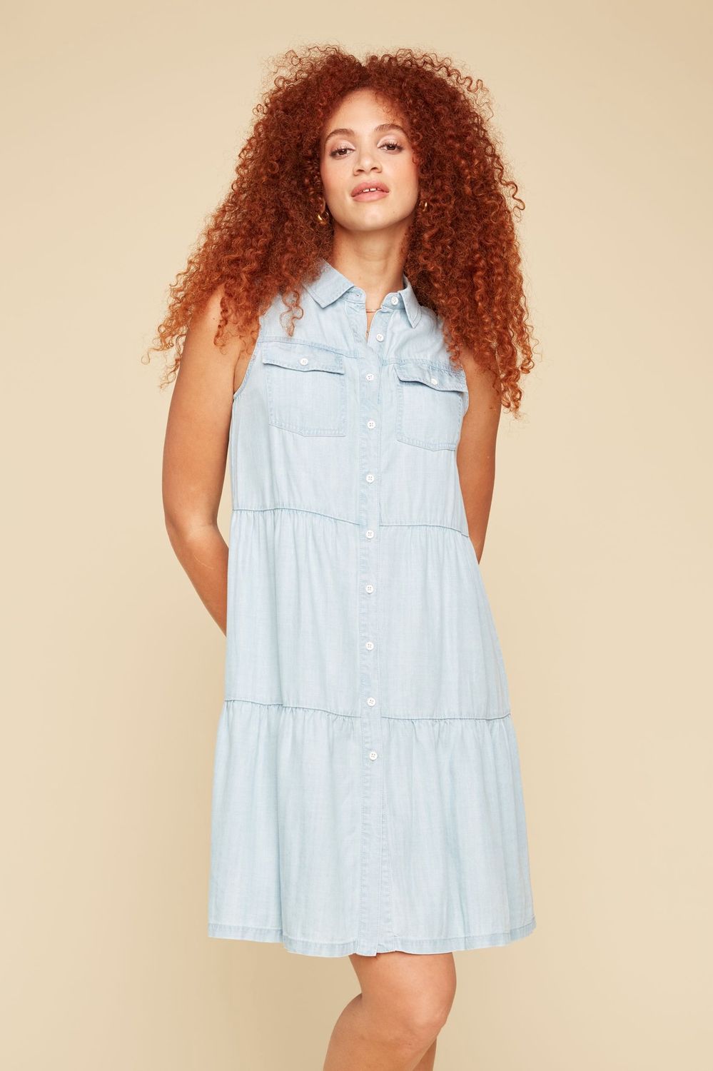 Chambray Collared Dress