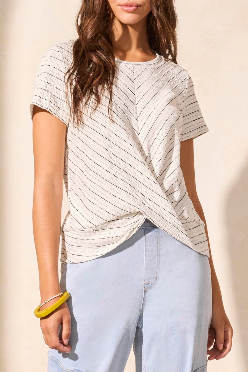 Crew Neck Top w Twist Knot