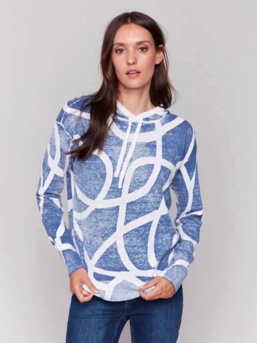 Reverse Printed Cotton Hoodie Sweater