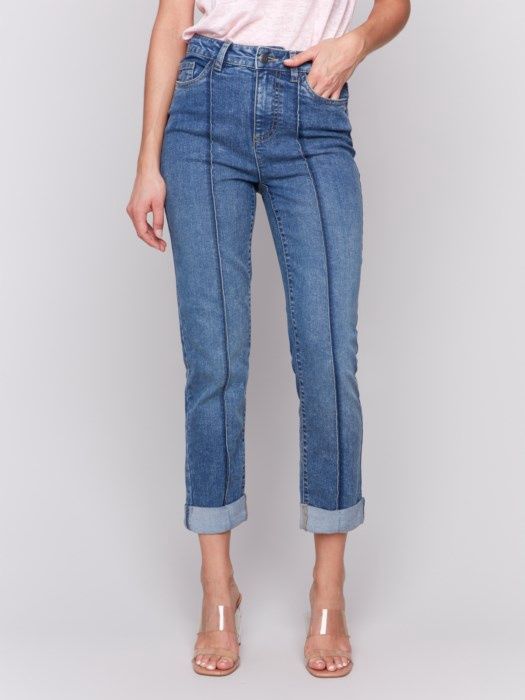 Pin tuck Pant w Roll Up Cuff
