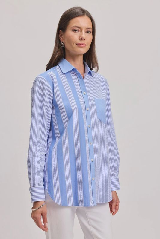 Boyfriend Mixed Stripe Shirt