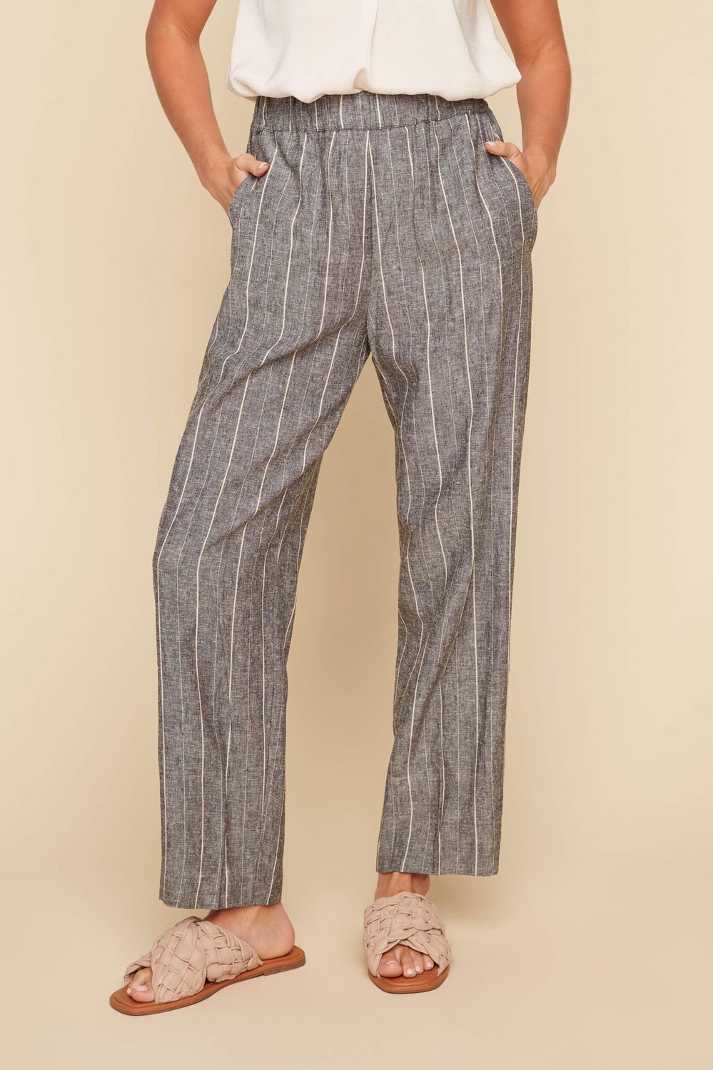 Elastic Waist Woven Pant