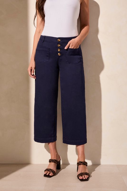 Navy Button Front Audrey Pant