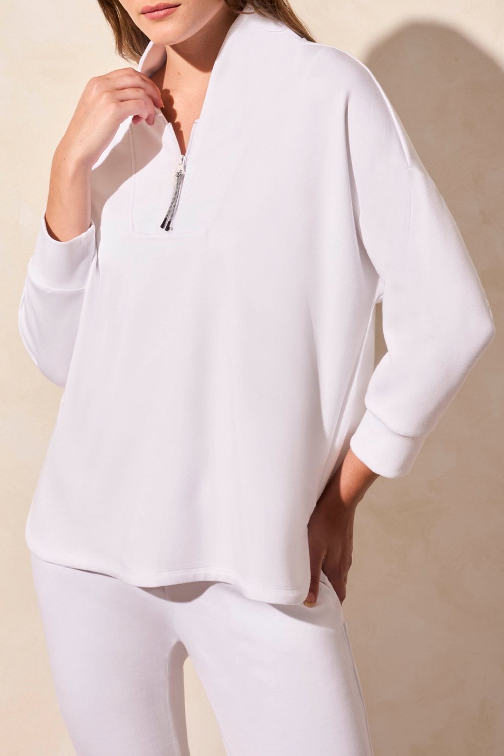 3/4 Sleeve Top W Zipper