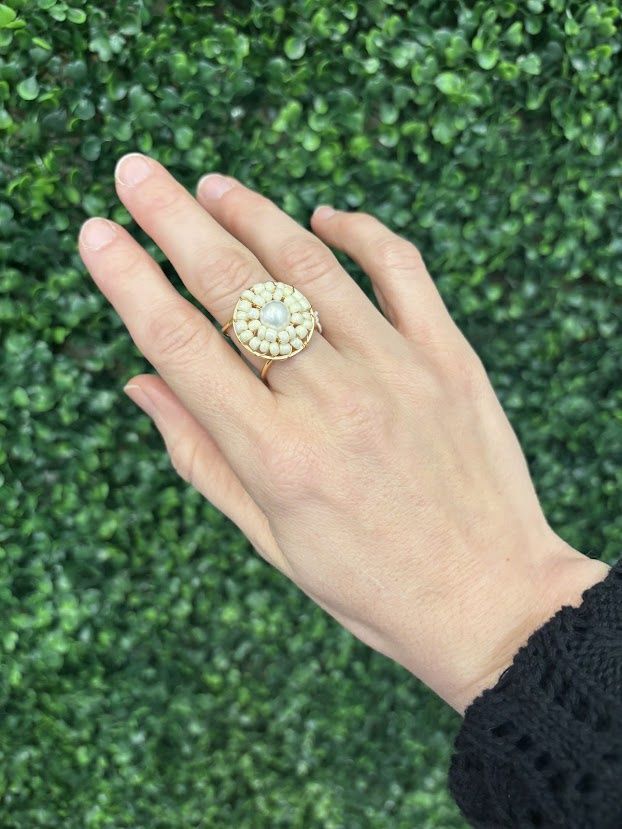 Mica Gold Pearl Ring