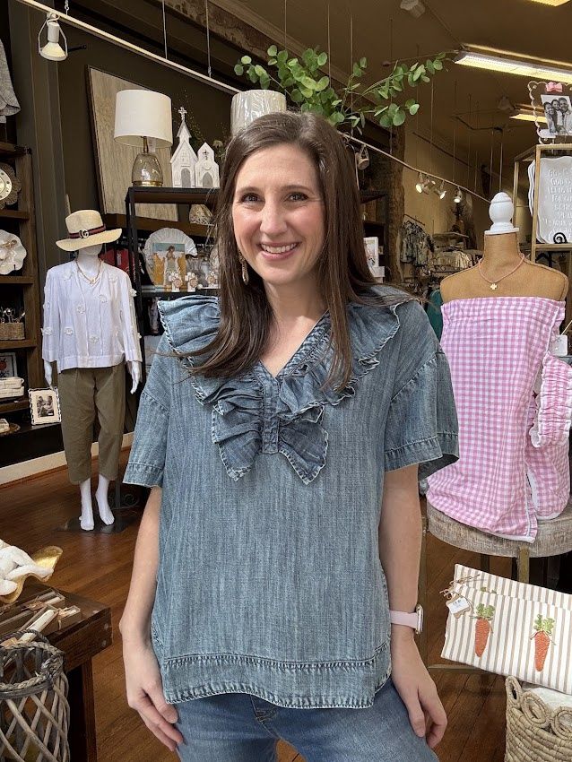 Ruffle Front Tunic Top