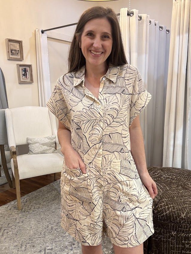 Gauze Button Front Romper
