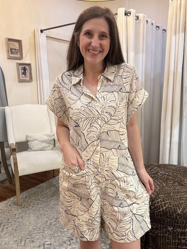 Gauze Button Front Romper