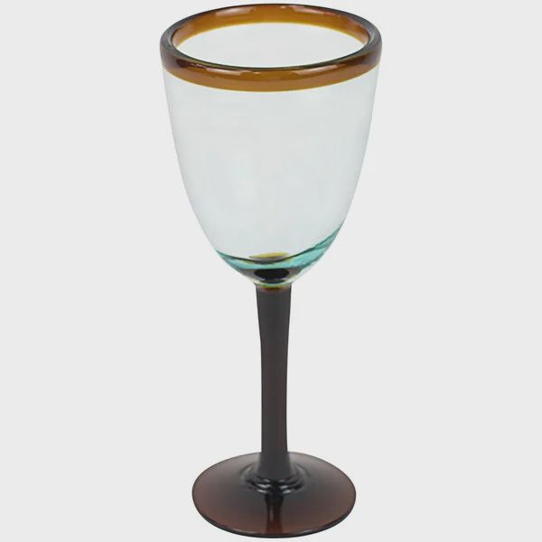 Stemmed Wineglass w/ Amber Trim - CRL105