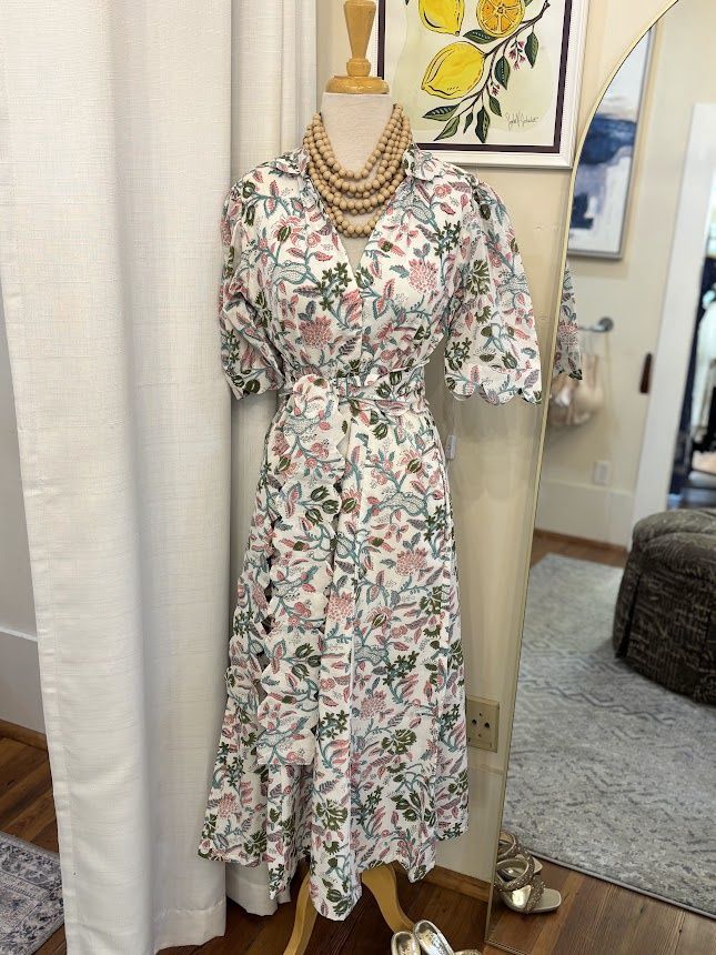 Emerald Grace Scalloped Dress