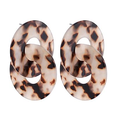 Tortoise Acrylic Link Earrings