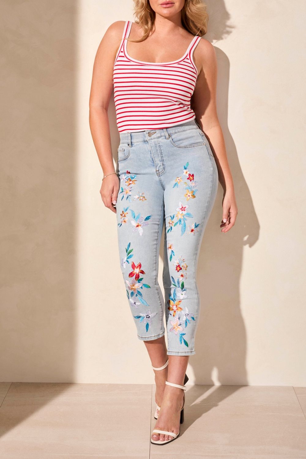 Sophia Embroidery Crop Jean