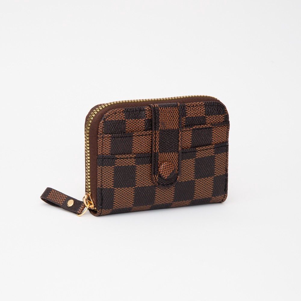 Zip Checkered Wallet