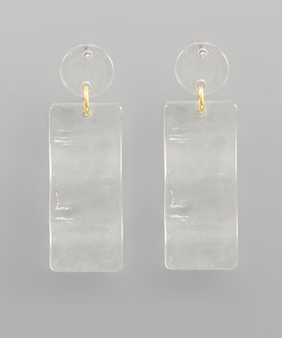 Acrylic Disk &amp; Rectangle Earrings