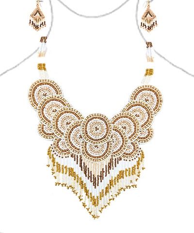 Beaded Circle Pattern Necklace