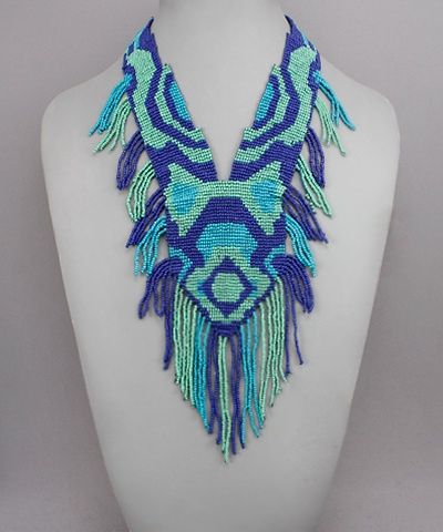 Geometric Pattern Seed Bead Necklace