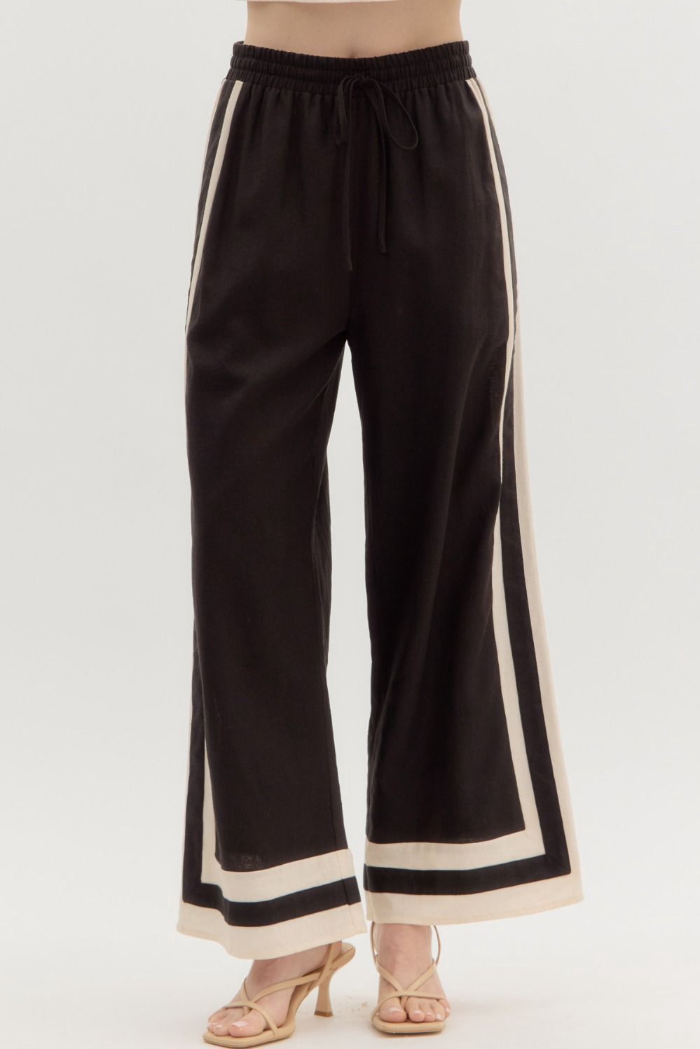 Black/White Color Block Pant