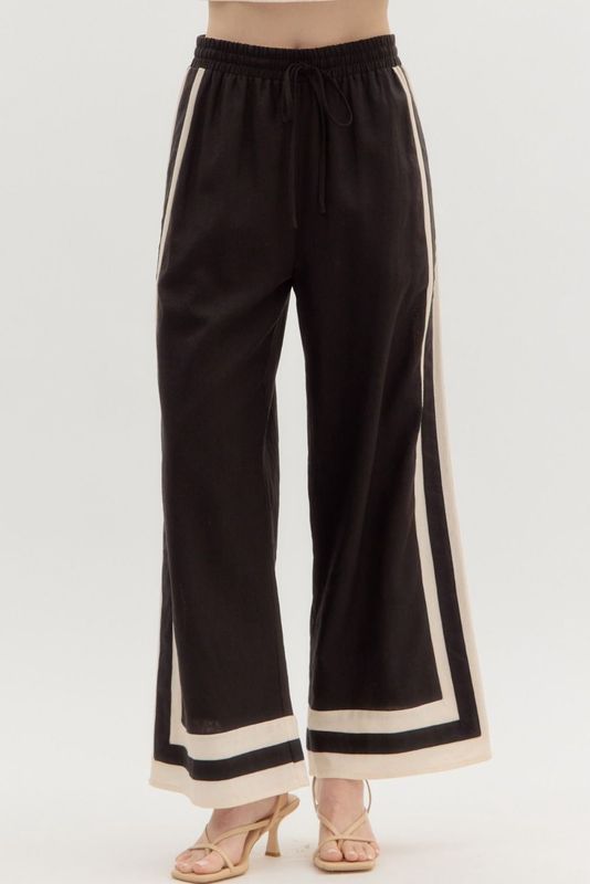 Black/White Color Block Pant