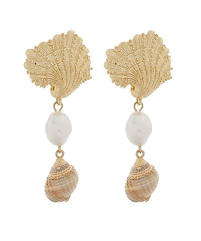 Shell &amp; Pearl Earrings