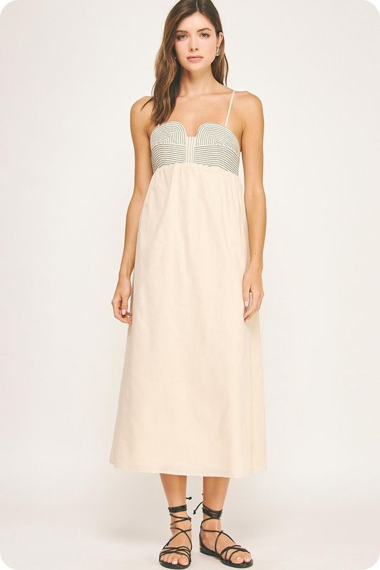 Top Stitch Midi Dress