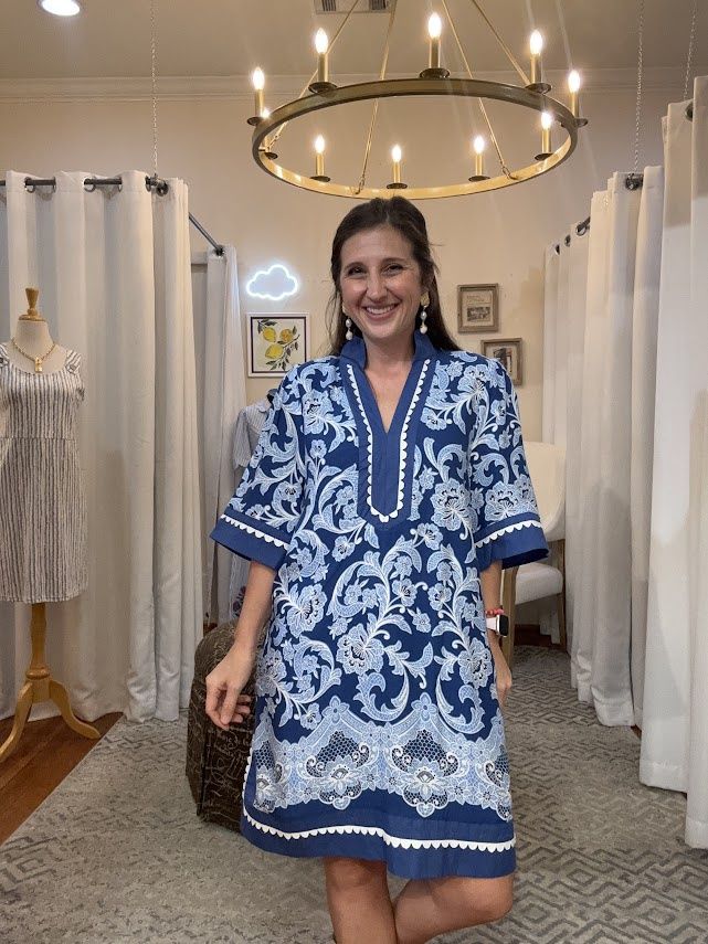 Scallop Trim Tunic Dress