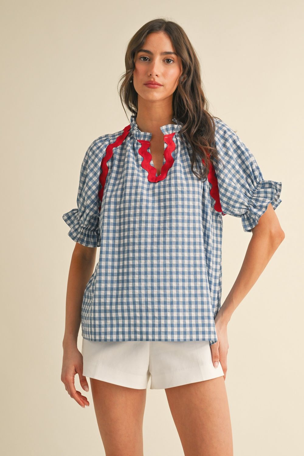 Ric Rac Gingham Top