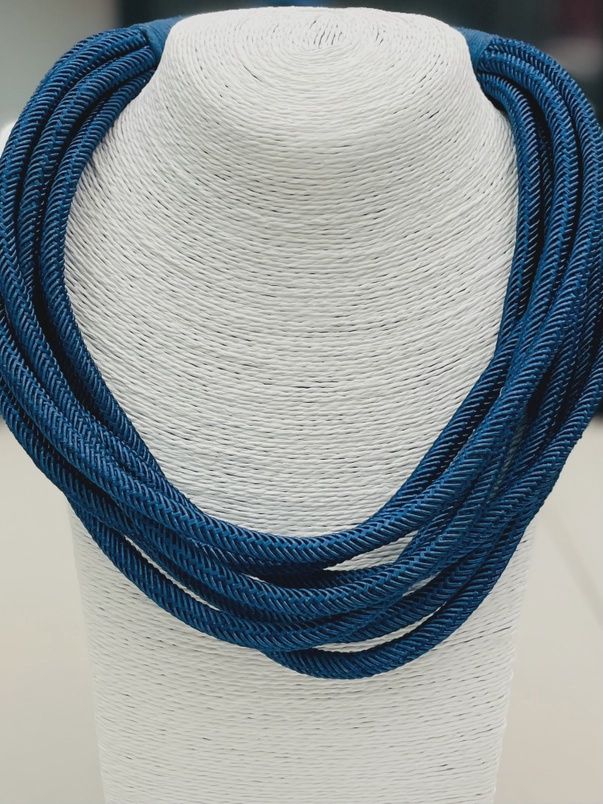 8 Strand Rope Necklace - Navy